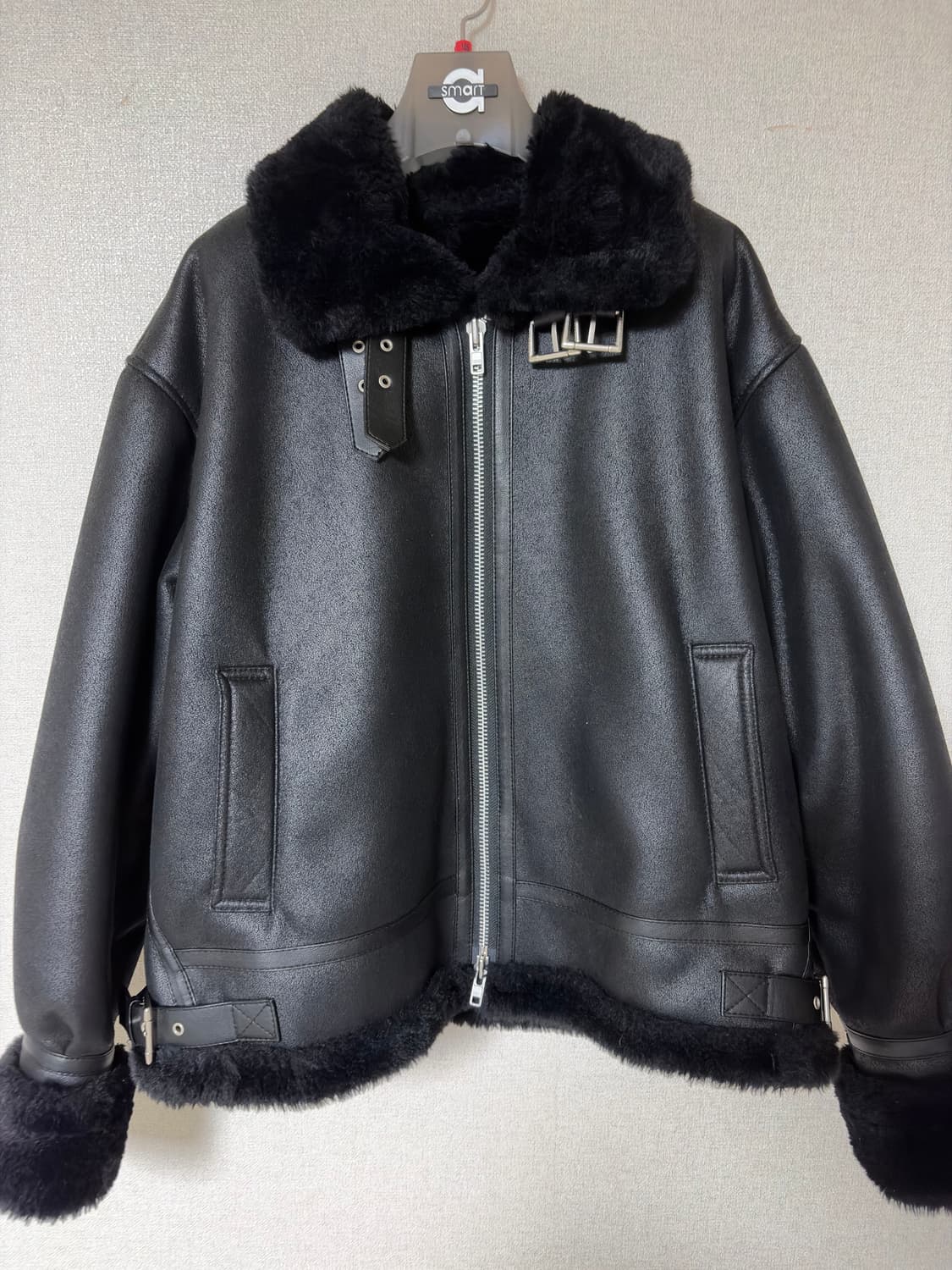 도프제이슨 솔리드 무톤자켓 블랙 L사이즈 상품이미지2