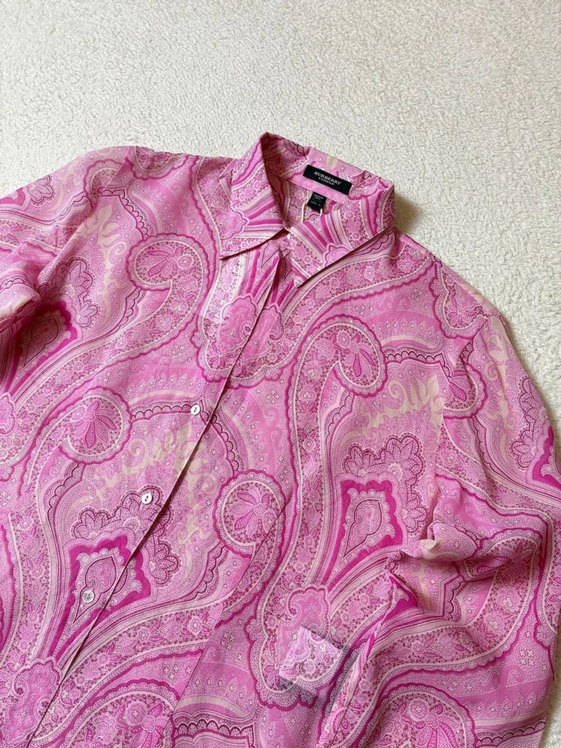 버버리 00's 100% 실크 페이즐리 셔츠 세트 PN7569 상품이미지3