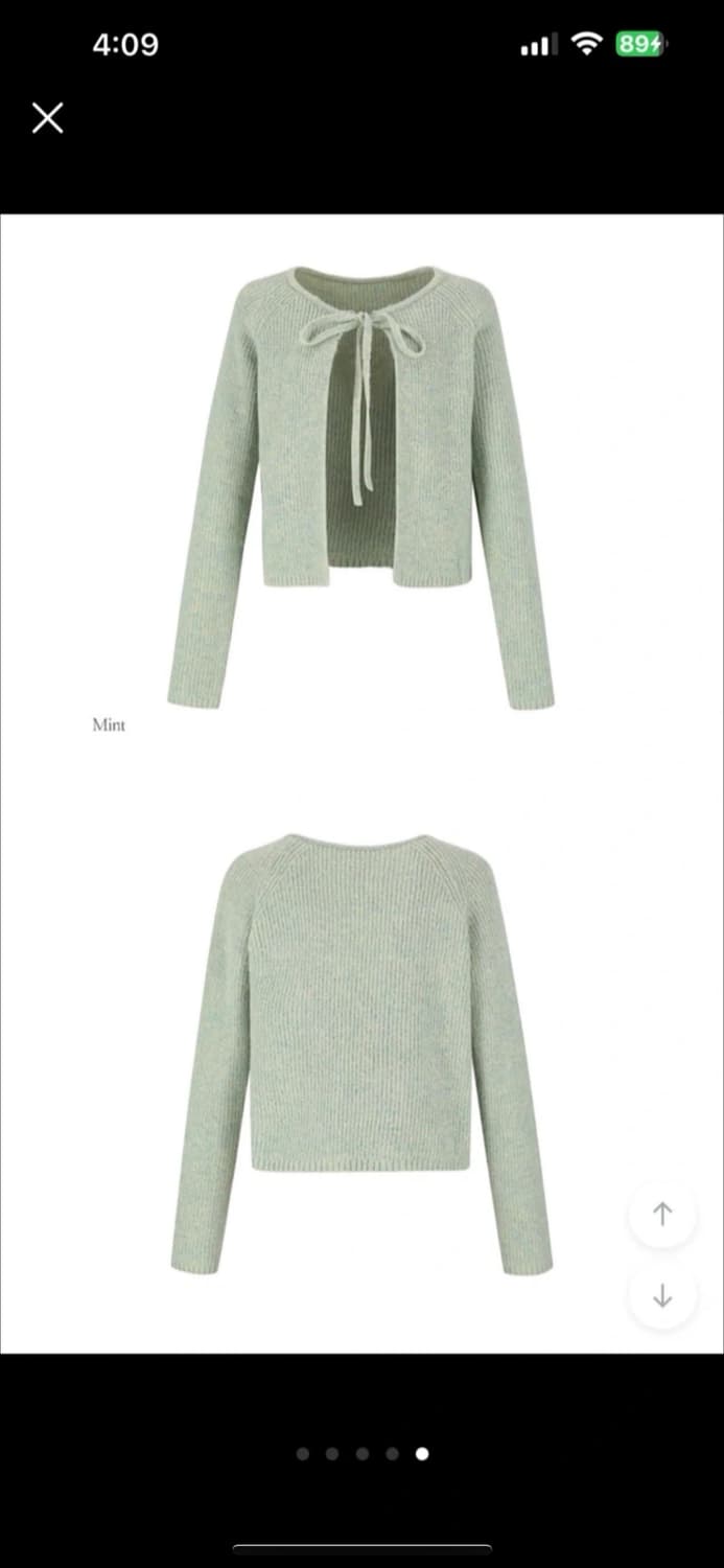 숲 세미크롭 리본 가디건 (새상품) 상품이미지5