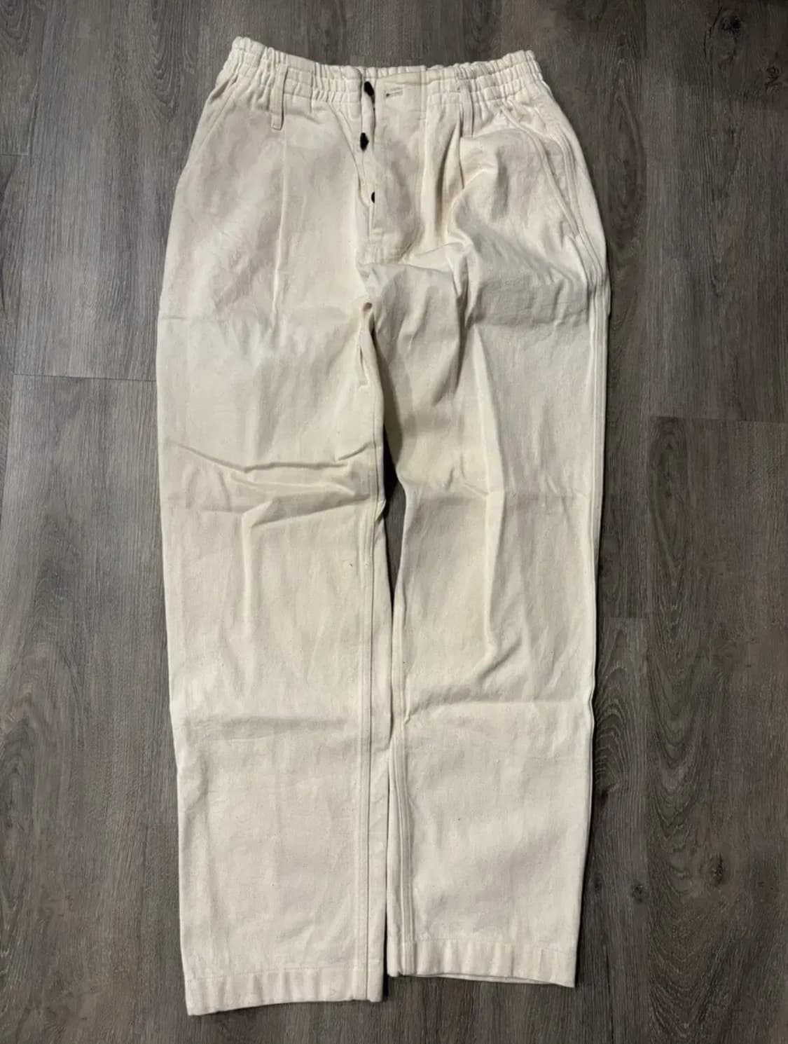 도큐먼트 화이트 코튼 이지 팬츠 S사이즈 상품이미지1