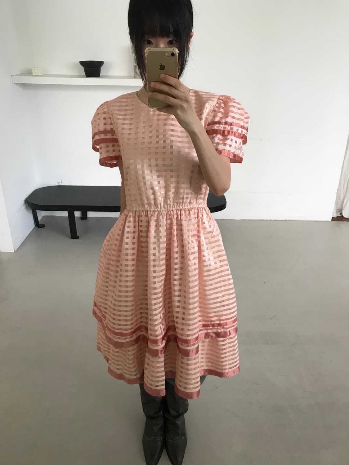 vintage pink pattern one-piece 상품이미지3