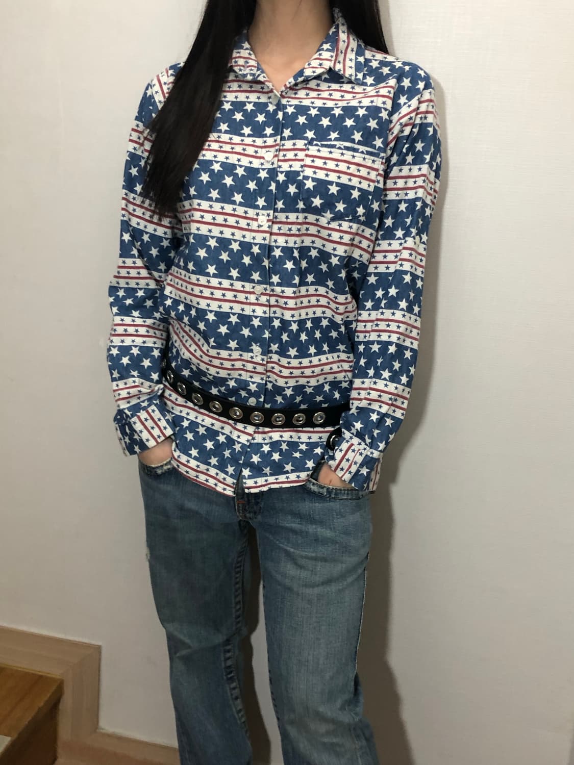 빈티지 스타 패턴 셔츠 상품이미지5