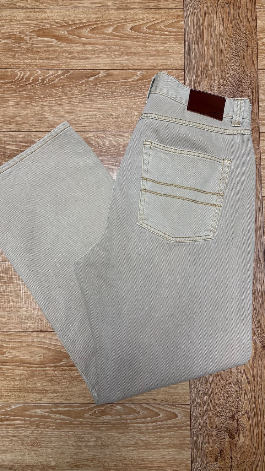 [M] 호이테 벤 와이드 데님 베이지 상품이미지4