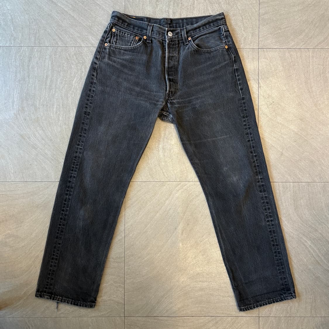 리바이스 01년대 미국 생산 501 데님 블랙 팬츠 상품이미지1