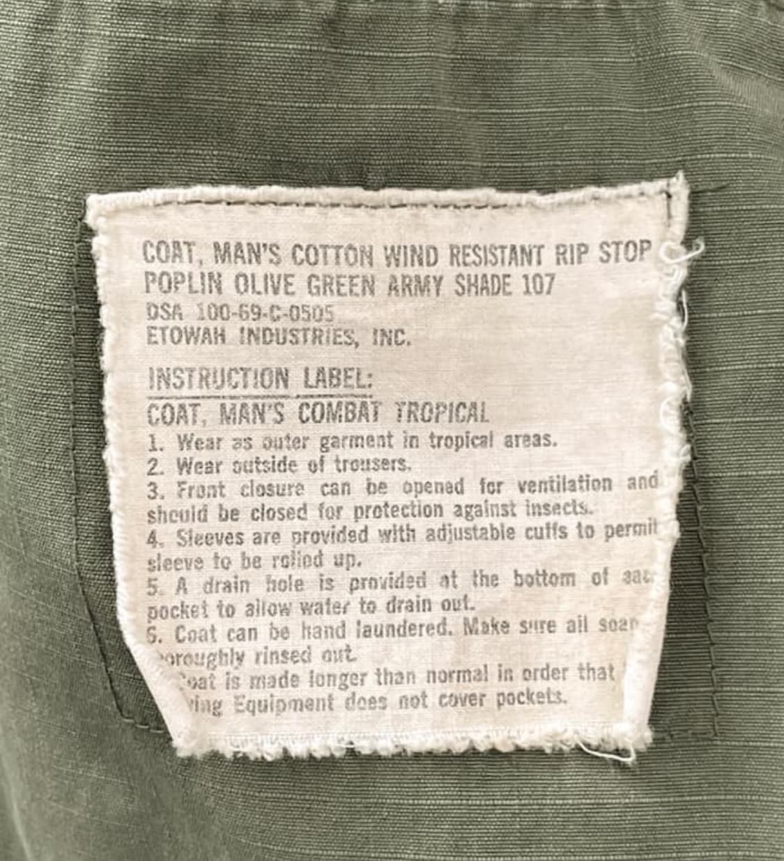60s OG U.S. Army 정글퍼티그 자켓 S-S 상품이미지4
