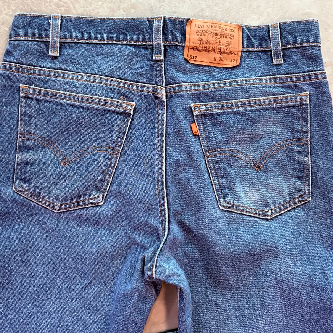 [36/32] 90s USA 🇺🇸 리바이스 517 오렌지탭 데님 중청 상품이미지6