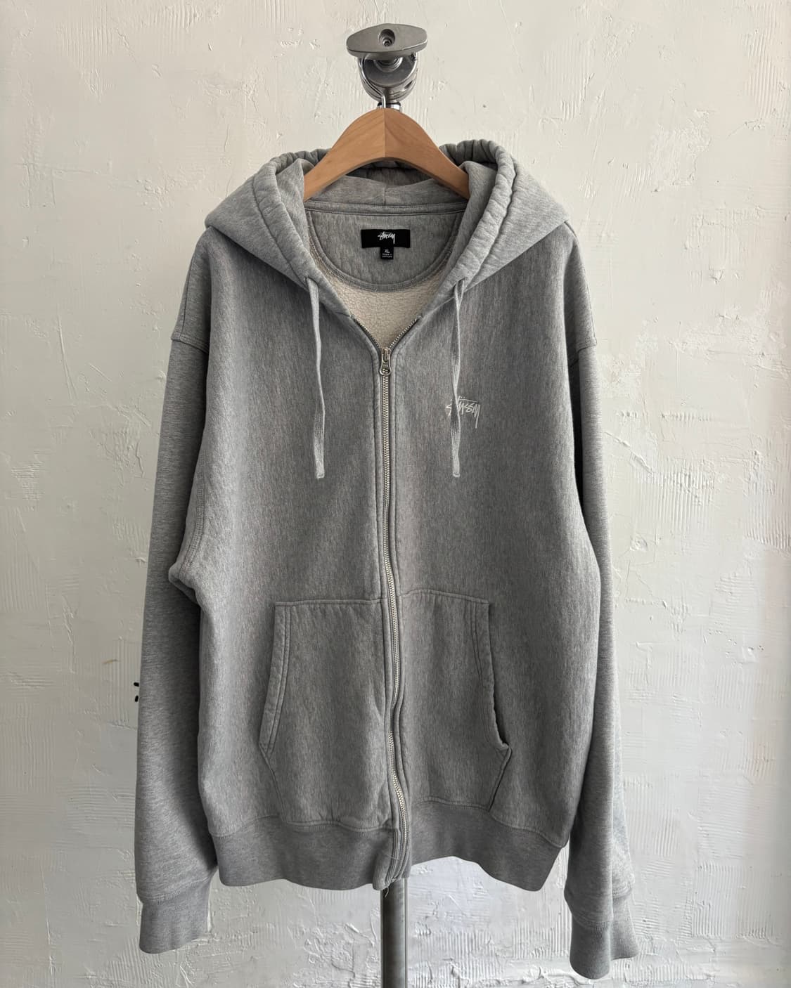 Stussy 스투시 스탁 로고 그레이 후드집업 상품이미지4