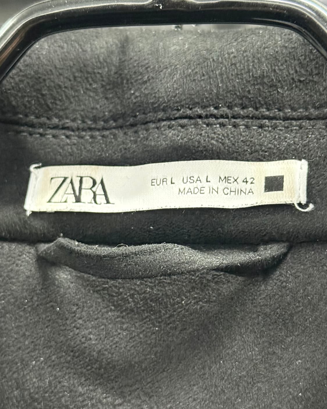 자라 블랙 스웨이드 트러커 자켓 세무 가죽 레더 라이더 바이커 L 100 상품이미지9