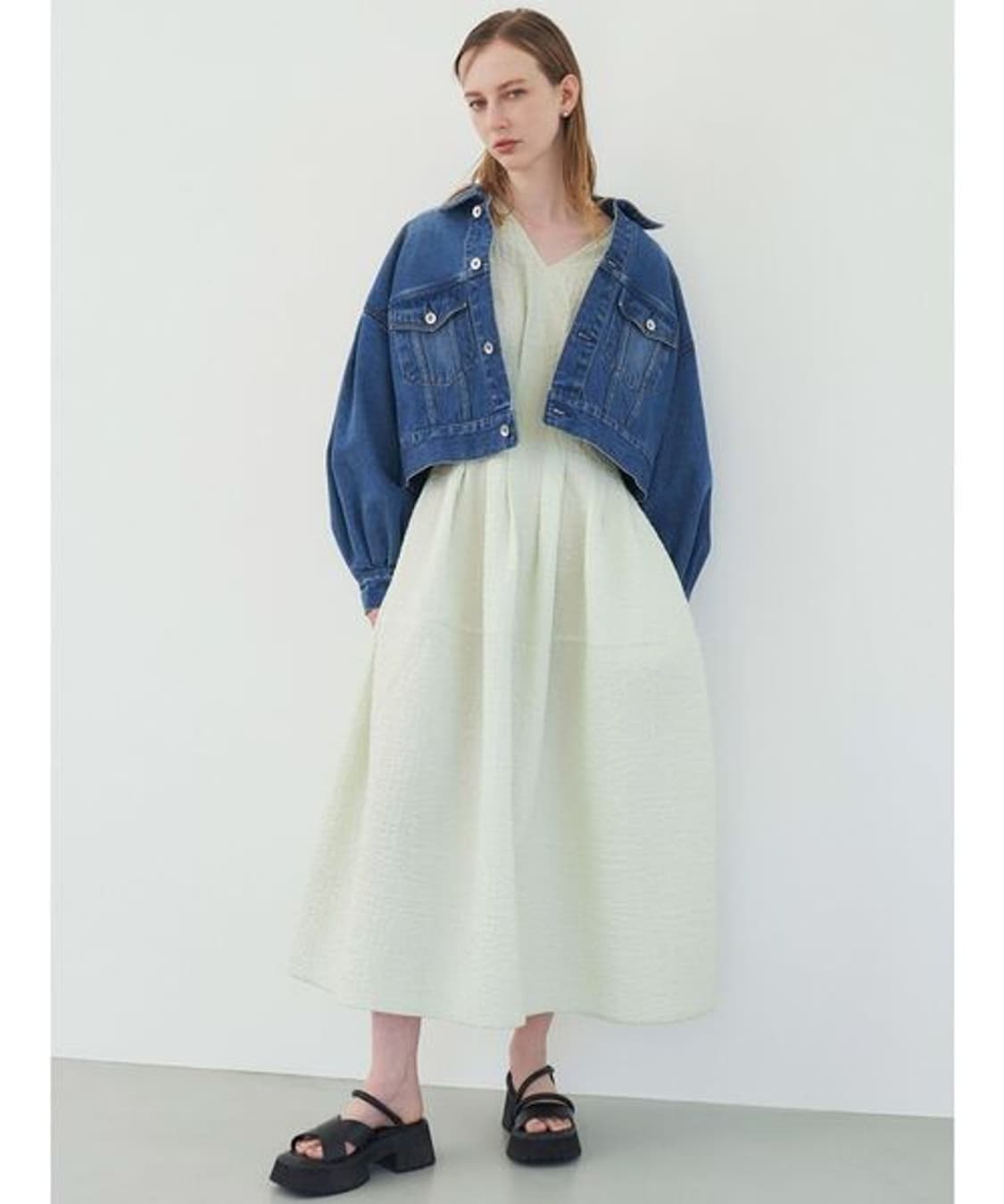 ELENDEEK 볼륨슬리브  데님자켓 상품이미지4