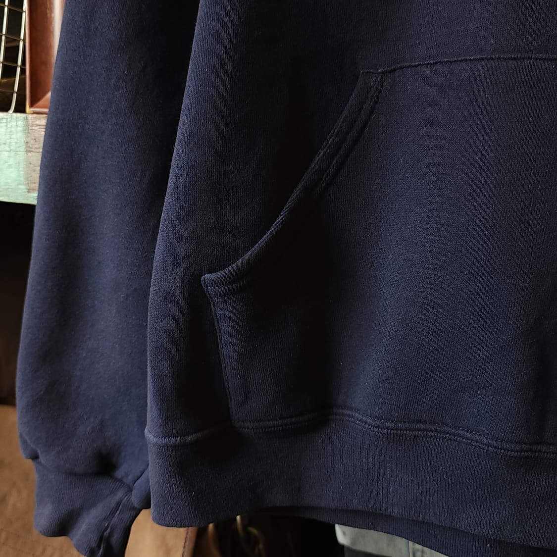 90s 러셀 후드 스웻셔츠 블루스 오리지널 빈티지 레터링 네이비 상품이미지6