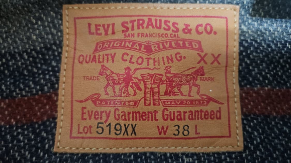 리바이스 LVC 1953 타입2 블랭킷 라인드 자켓 콘밀 리지드 38 S 상품이미지8