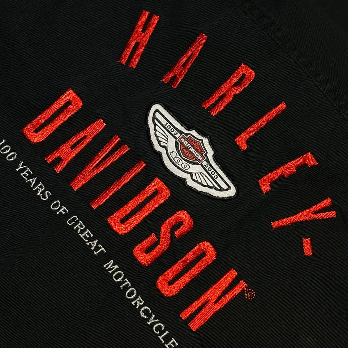 [HARLEY-DAVIDSON] 모터사이클 할리 자수 블랙 코튼 셔츠 상품이미지5