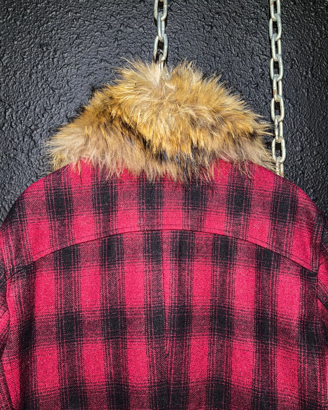 ROUSHATTE – Fur Collar Red Check Riders  상품이미지7