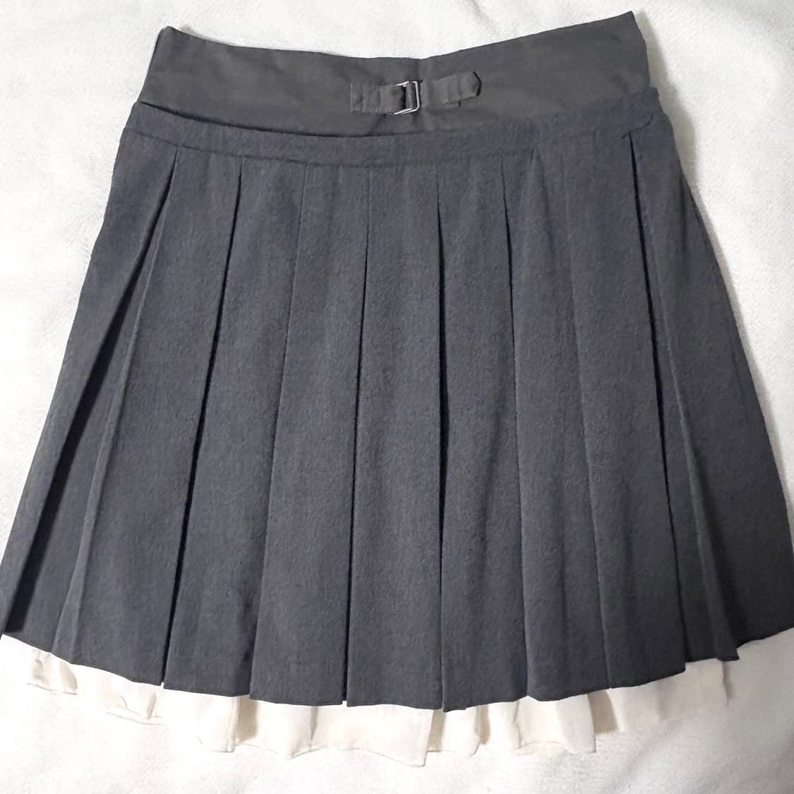 코이세이오 더블 웨이스트 플리츠 스커트 그레이 2 사이즈 상품이미지2