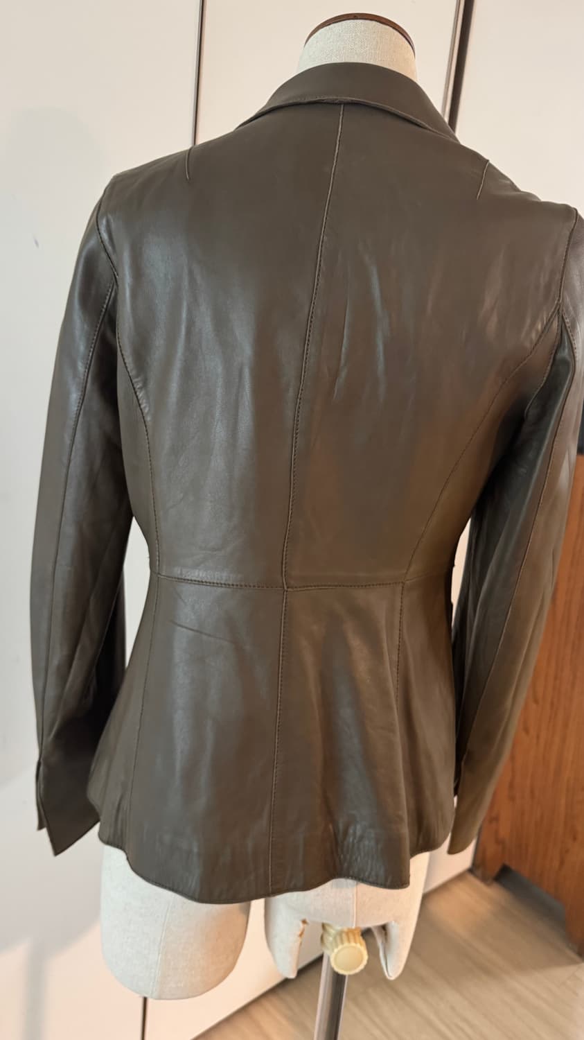 이태리 여성 가죽 자켓   올리브 그린  상품이미지5