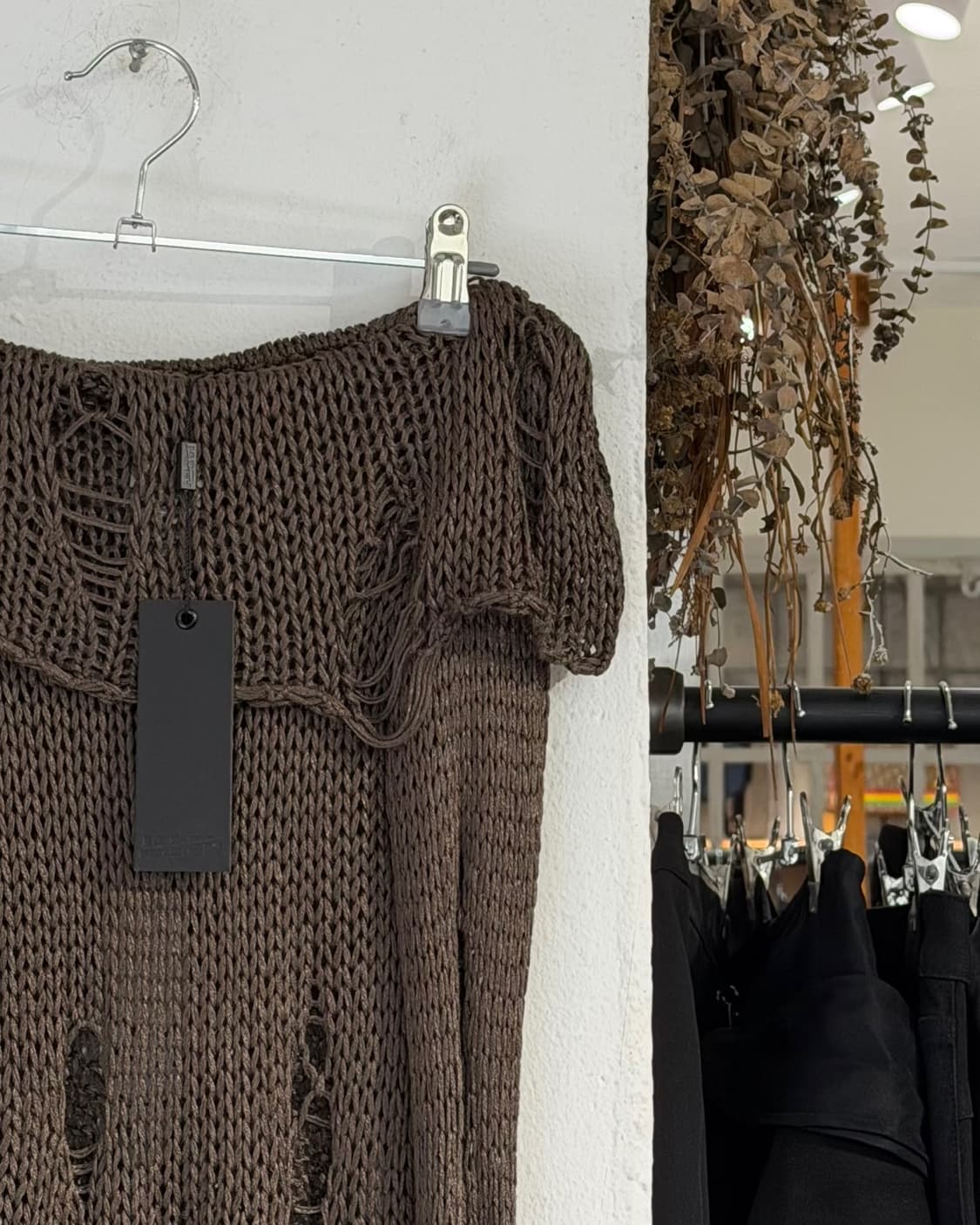 제이디드 런던 카키브라운 디스트로이드 니트 탑 상품이미지3