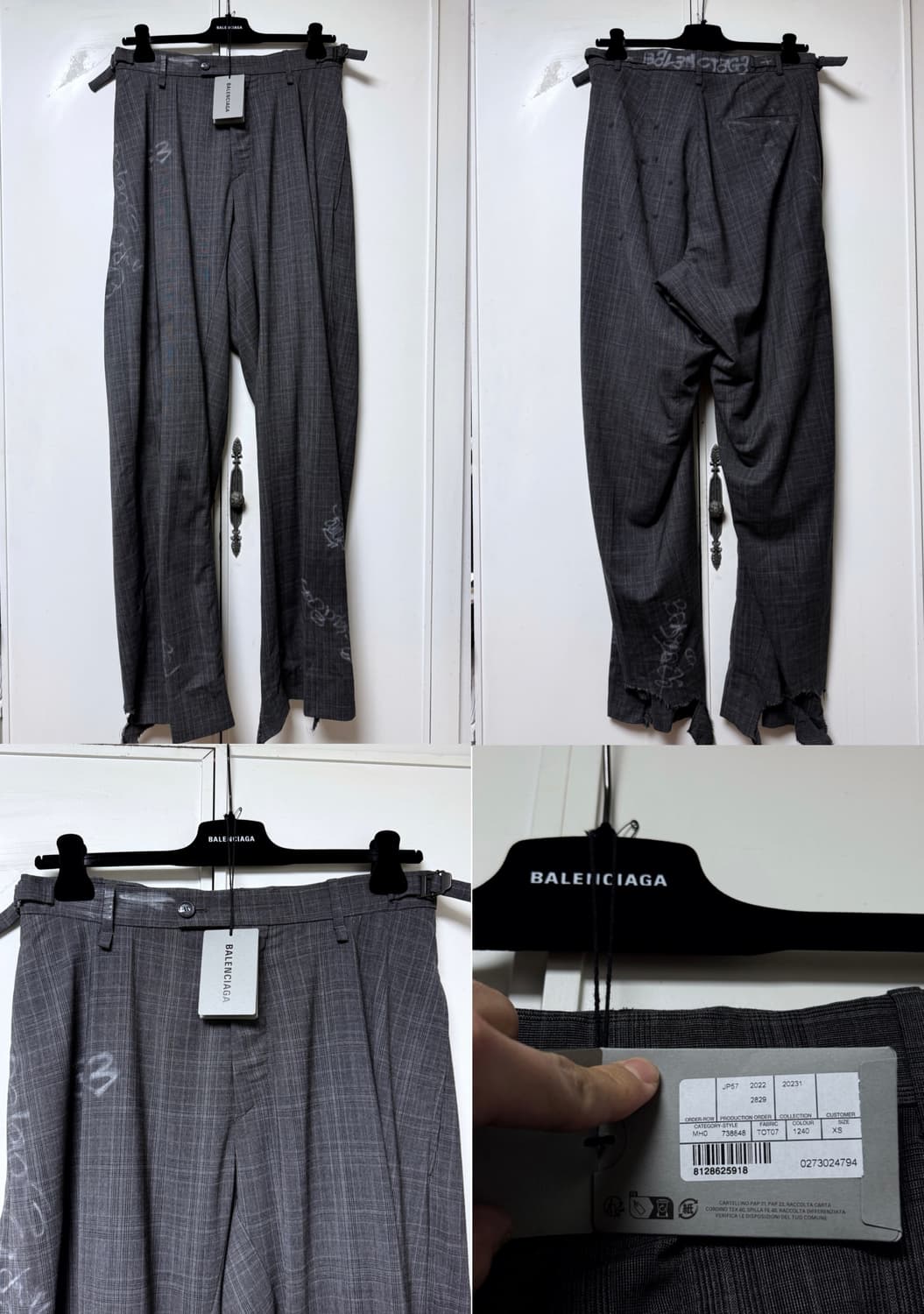 발렌시아가 22ss 스케이터 테일러링 셋업 그레이 2, XS 상품이미지10