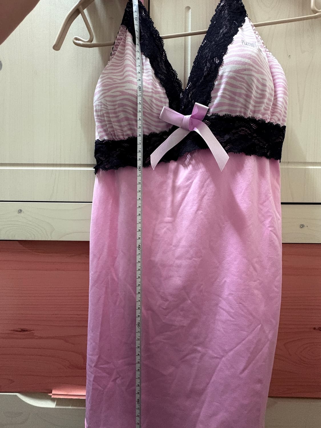 Set playboy 핑크 레이스 슬립 나시 볼레로 상품이미지6