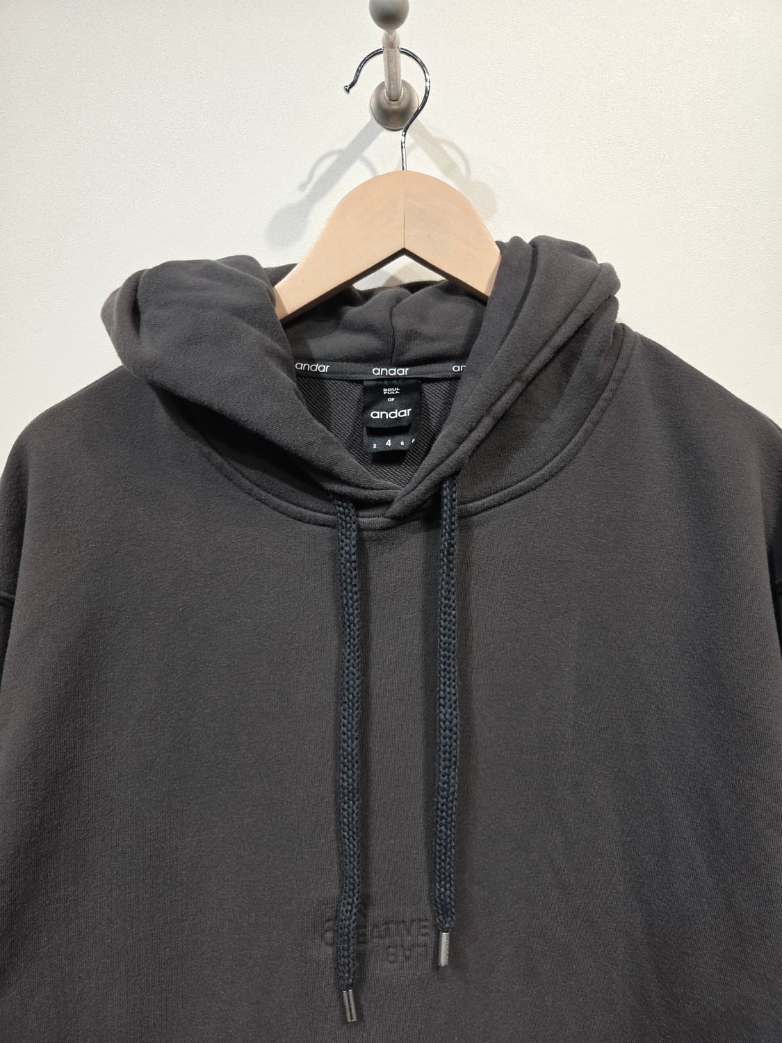 안다르(andar) 소울 풀 오버핏 롱 후드티 상품이미지3