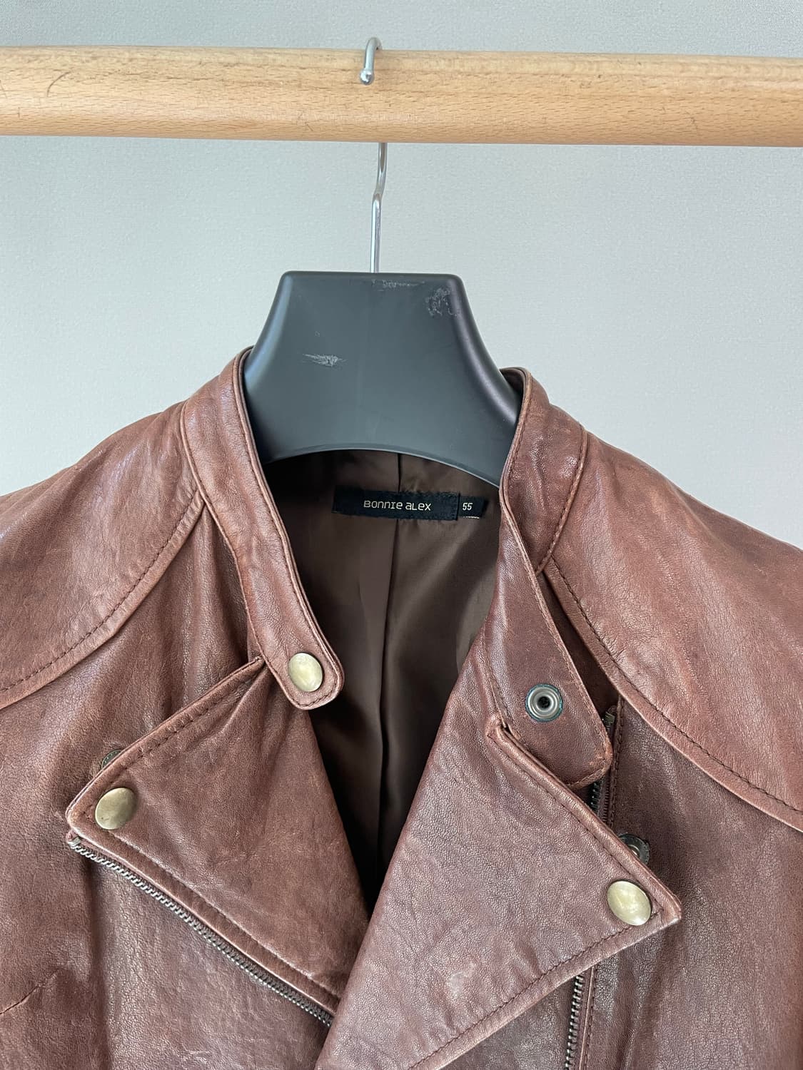 램스킨 차이나카라 라이더 자켓 (Brown) 상품이미지3