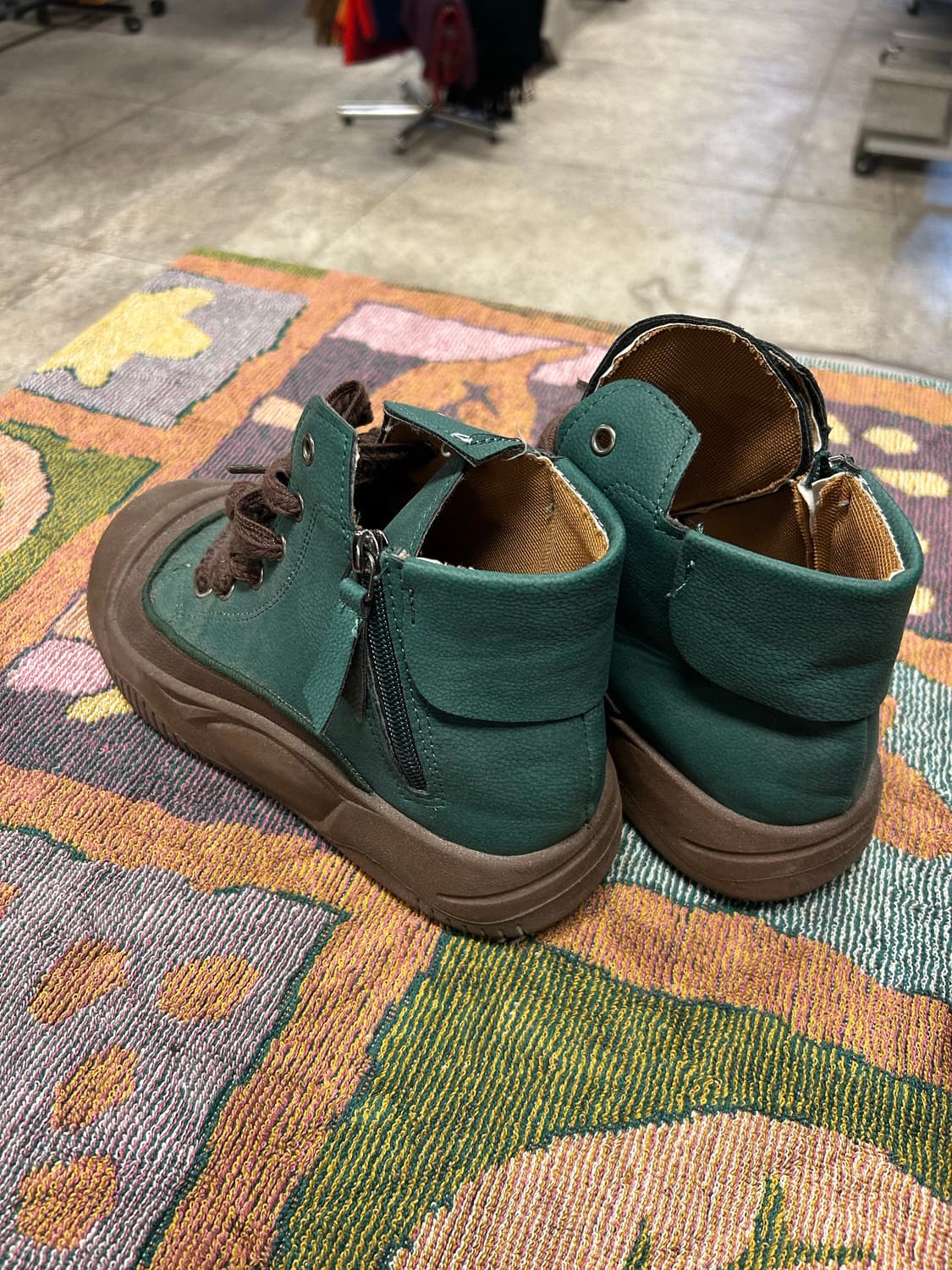 빈티지 딥그린 러버토 하이탑 스니커즈 상품이미지2