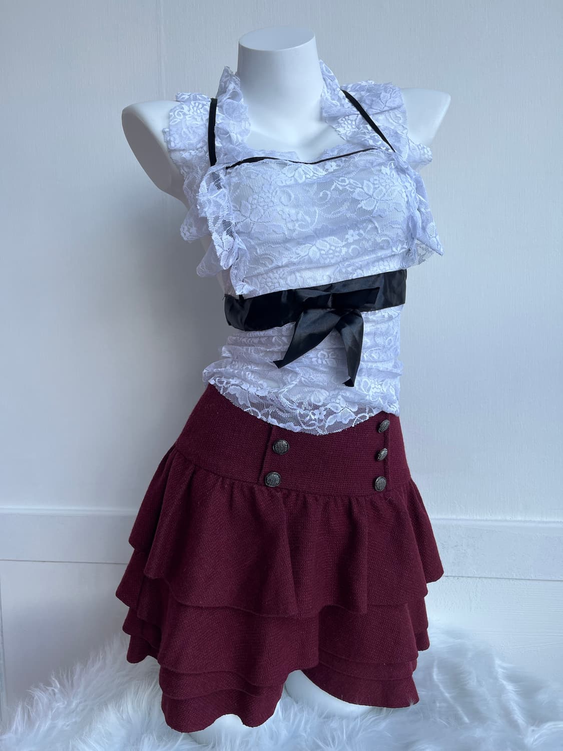 레드 와인 캉캉 스커트 상품이미지1