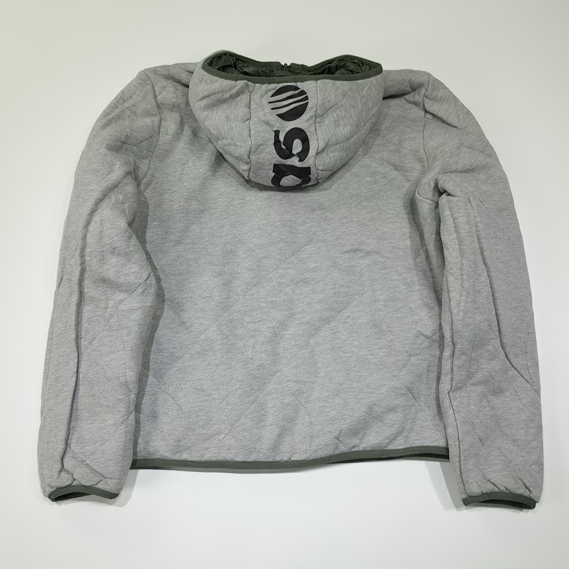 CL410 XL 아디다스 양면 퀼팅 후드 그레이올리브 자켓 아우터 상품이미지5