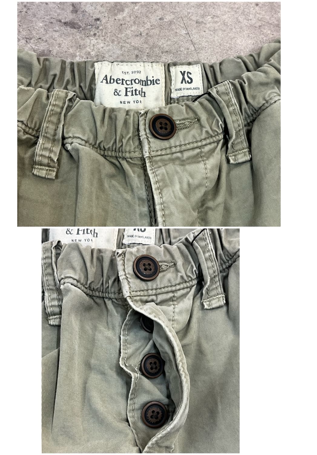 아베크롬비 밴딩 하프 팬츠 카키 XS #csz3510 상품이미지3