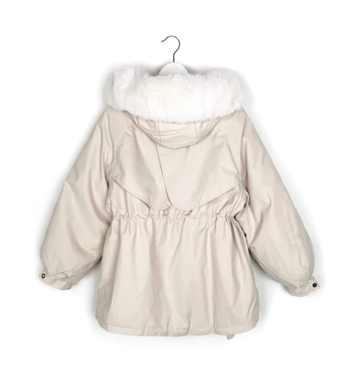 급처/새상품급)온마이원 윈터 퍼 버클 포켓 스트링 패딩 아이보리 상품이미지2