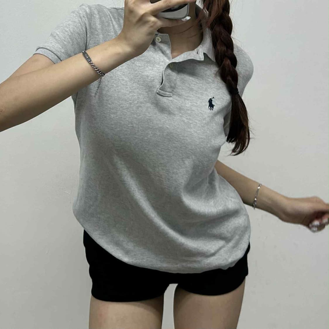 폴로 랄프로렌 그레이 여리핏 pk 반팔 티셔츠(S) 상품이미지1