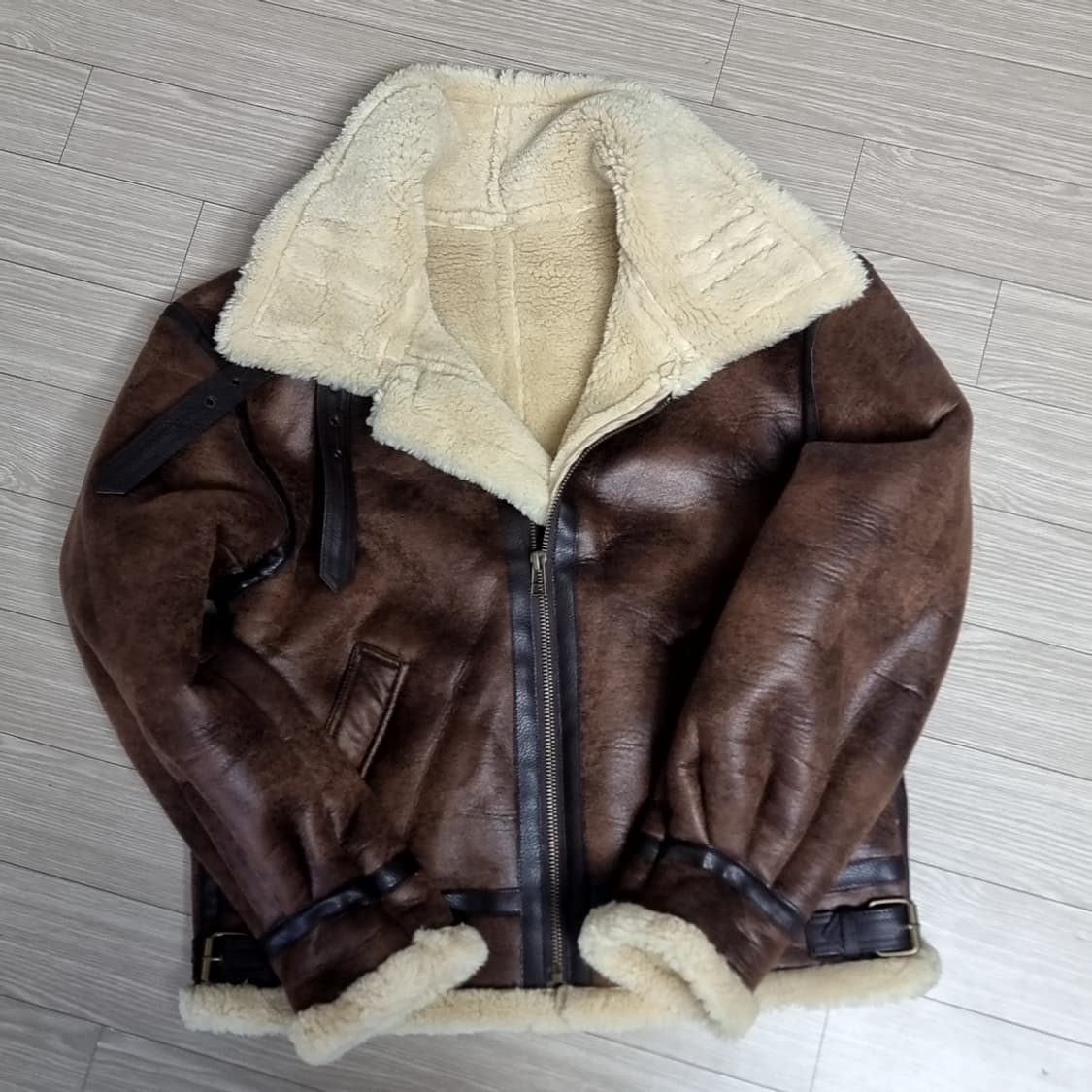 무스탕 B-3 자켓 브라운 양털 가죽 점퍼(105) 상품이미지1
