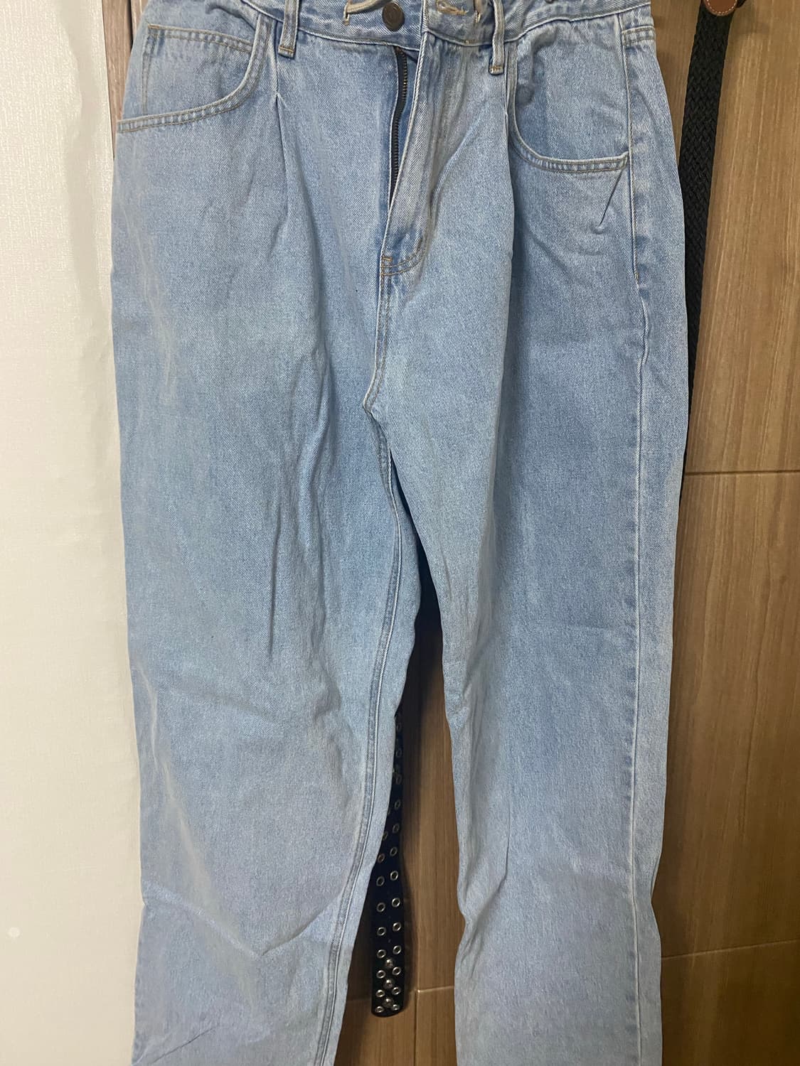 비에스래빗 미드90 배기 데님 팬츠 라이트 블루 상품이미지1