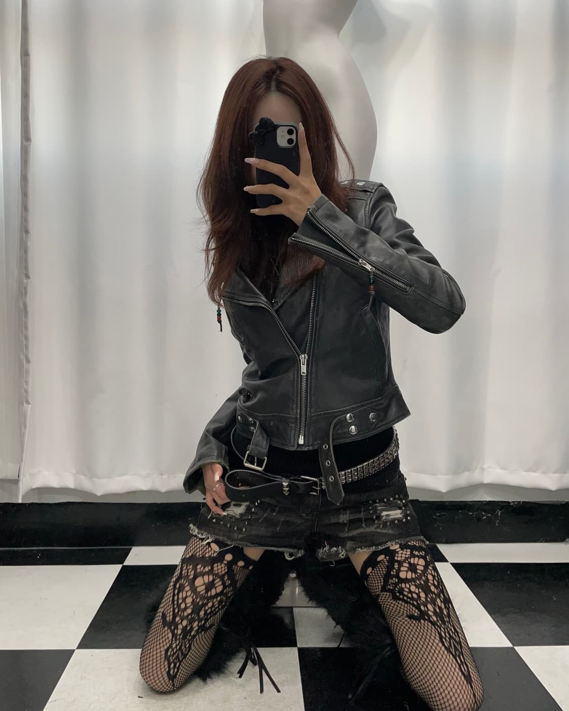 🎸그레이 레더 자켓🎸 상품이미지3