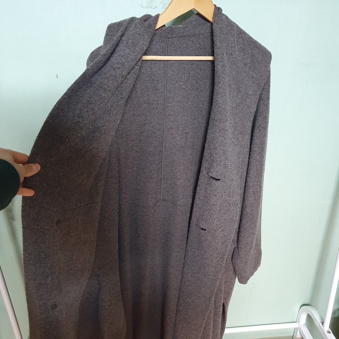 이세이미야케 에어울 후드 롱 코트 2사이즈 상품이미지3