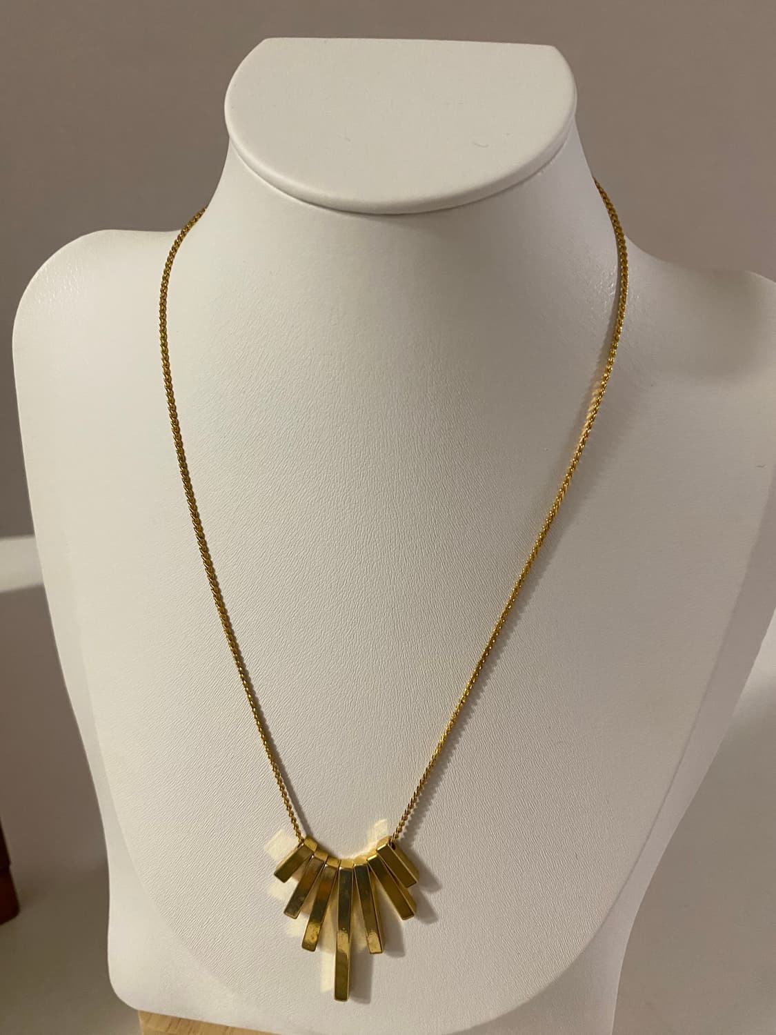 골드톤 바 목걸이 빈티지 수입 상품이미지4