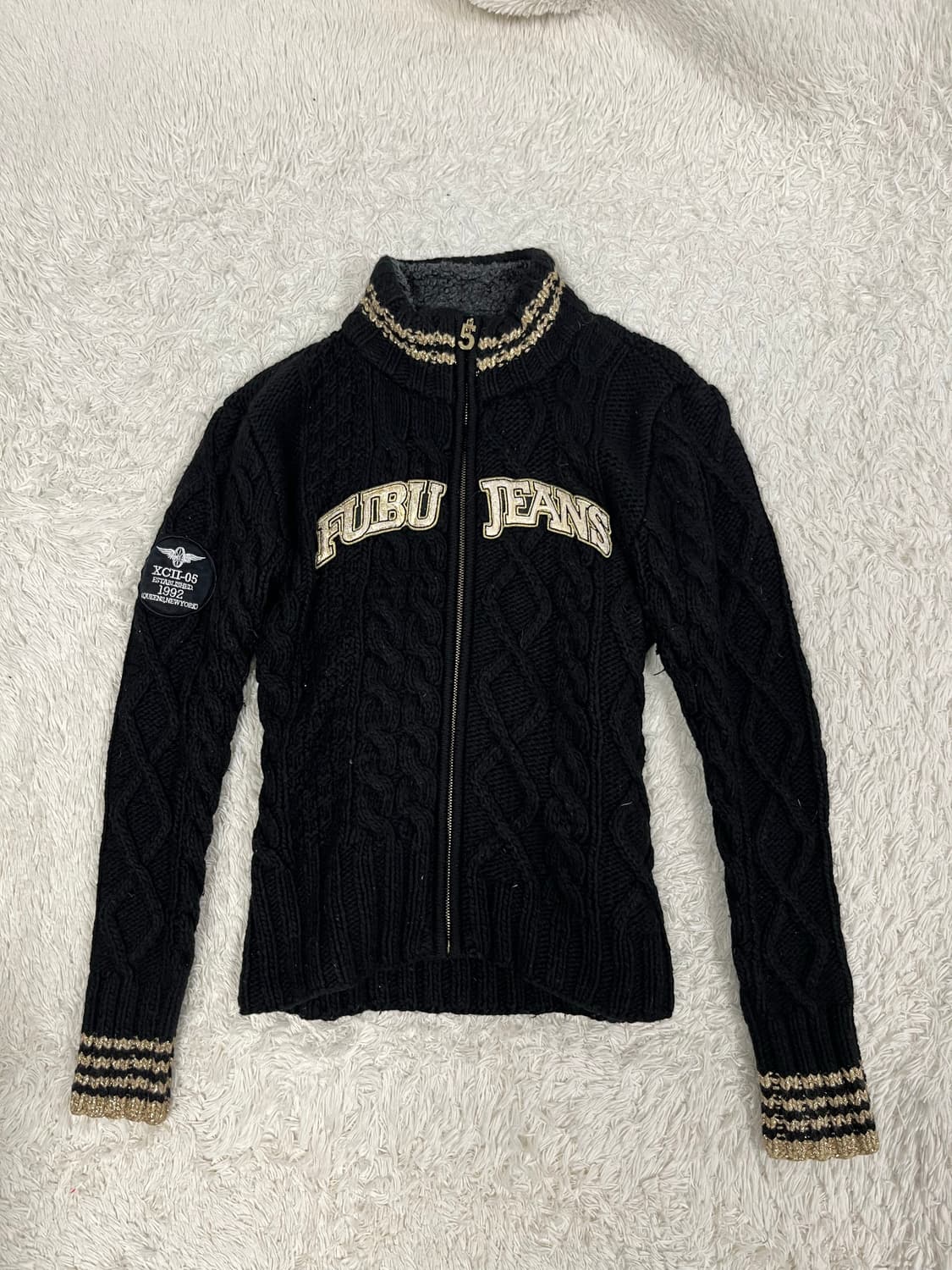 Fubu 00‘s 케이블 니트 집업 상품이미지6