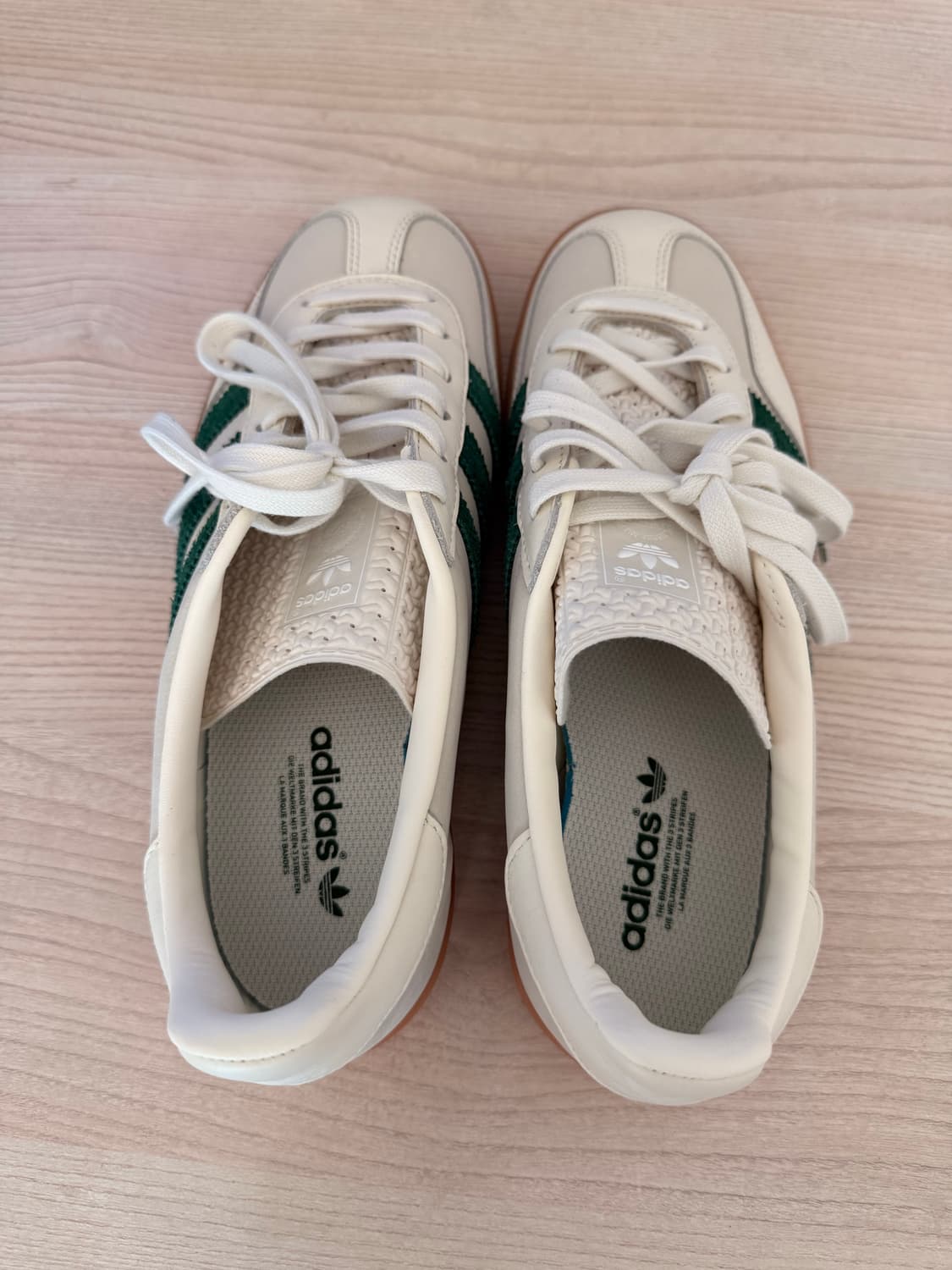 아디다스X에미 가젤 인도어 오프화이트 다크 그린 245mm 새상품 팝니다 상품이미지3