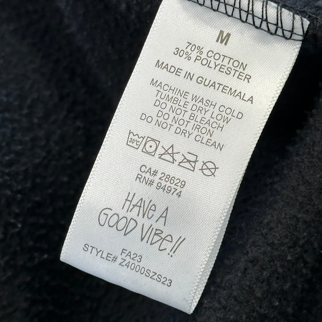 M 스투시 빅로고 블랙 기모 후드 집업 상품이미지5