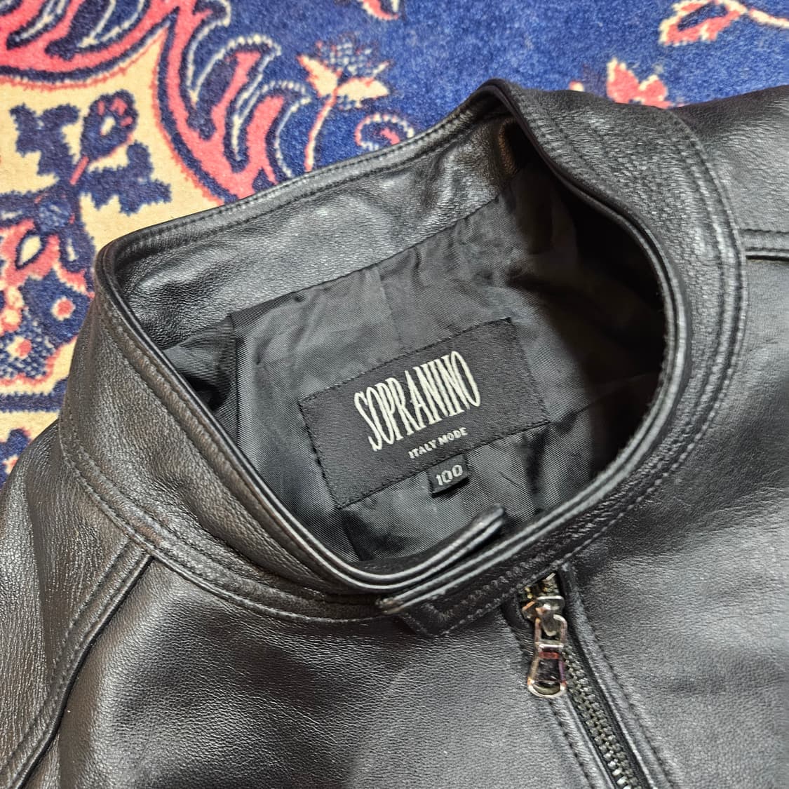 SOPRANINO 양가죽 베이직 버튼 카라넥 빈티지 자켓 100 상품이미지7