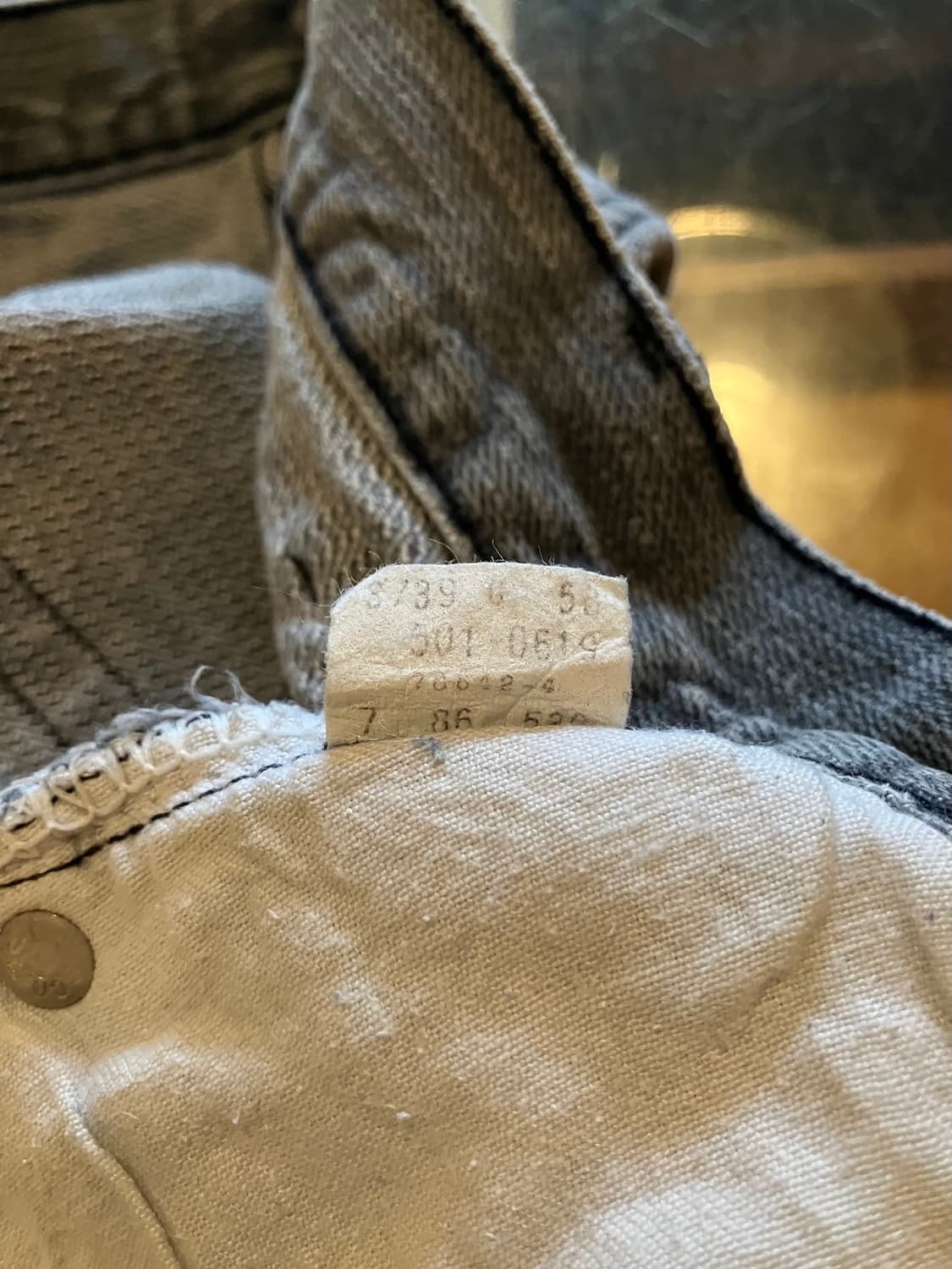 80s USA 빈티지 리바이스 501 블랙진 스트라이프 데님 팬츠 상품이미지10