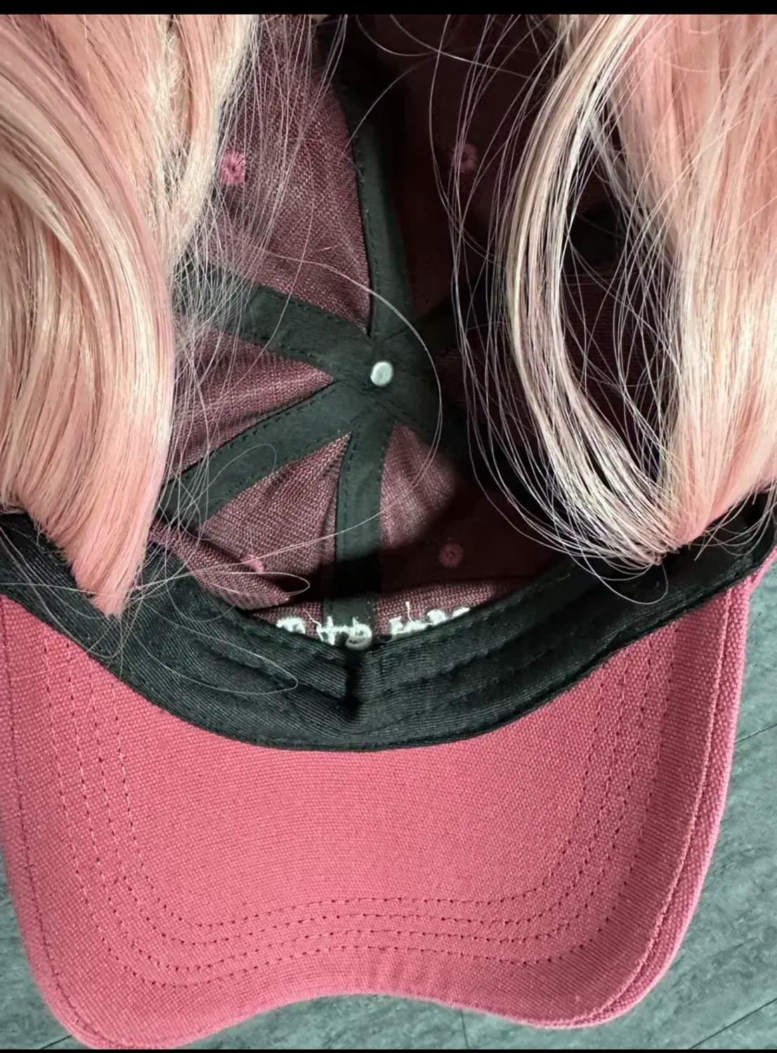 핑크 롱웨이브 일체형 모자가발 상품이미지7