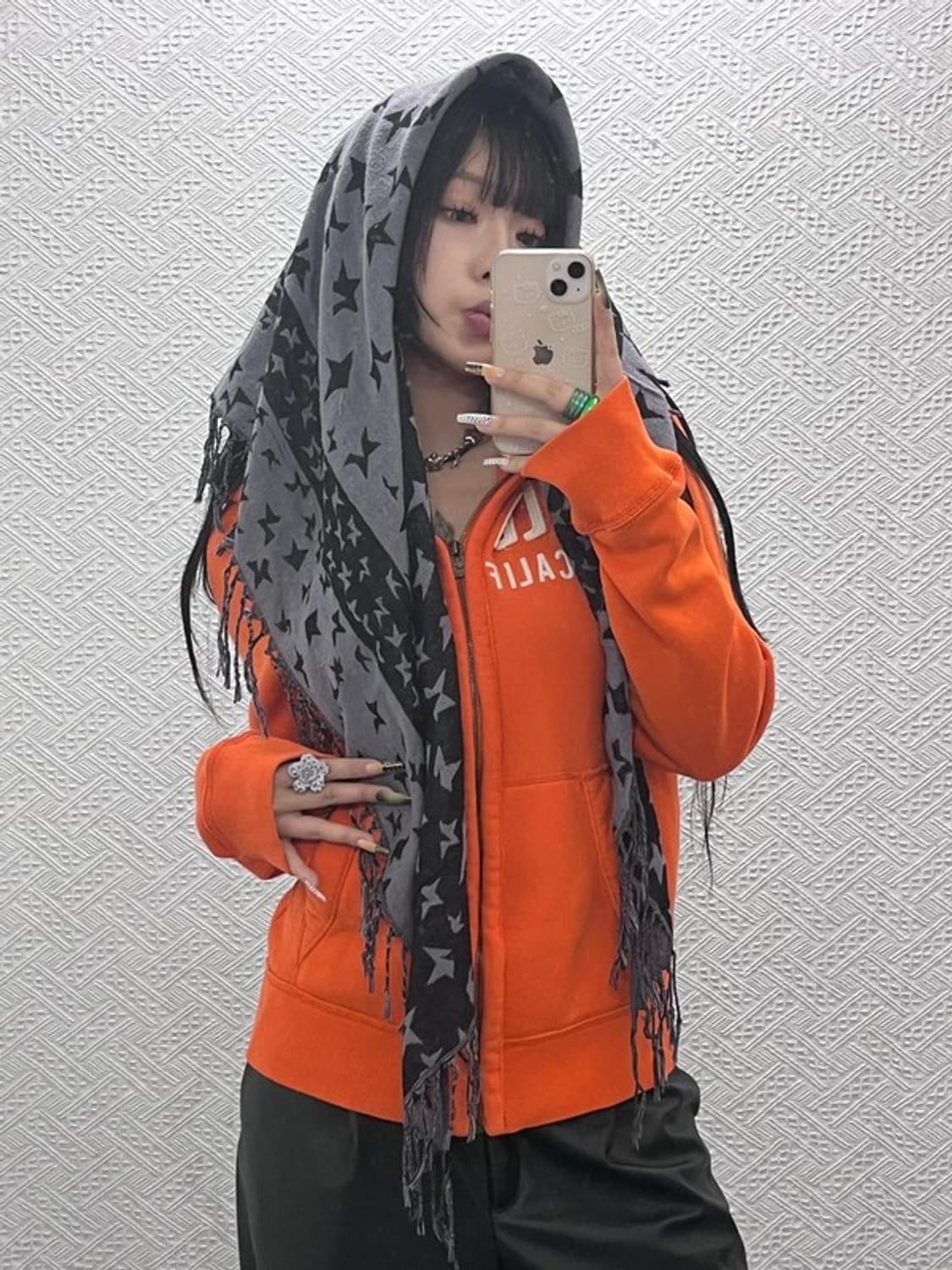 빈티지 Y2K 스트릿 히피 케이프 숄 머플러 C08037 상품이미지1