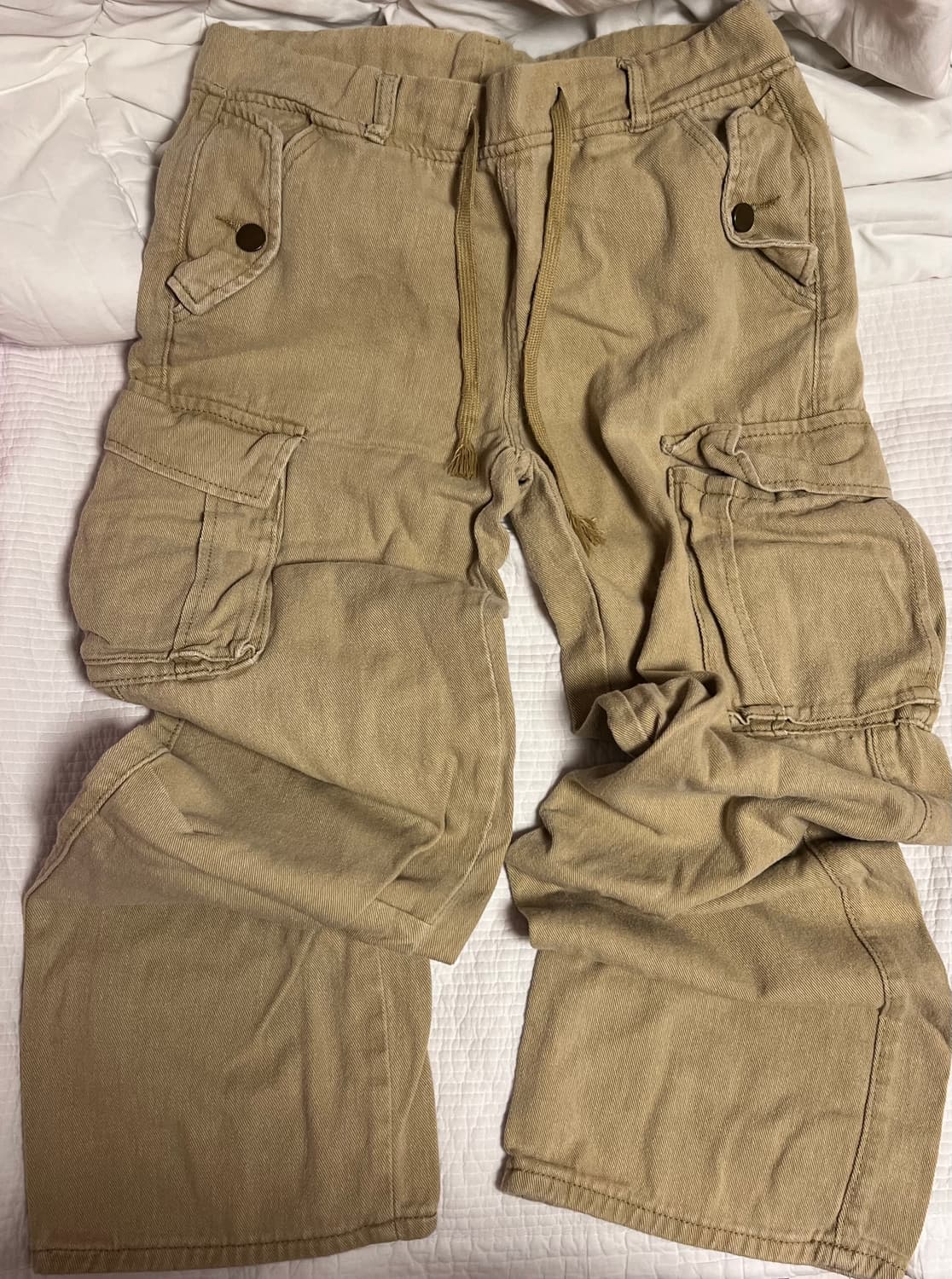 베이지 로우라이즈 스트레이트 카고팬츠  상품이미지1