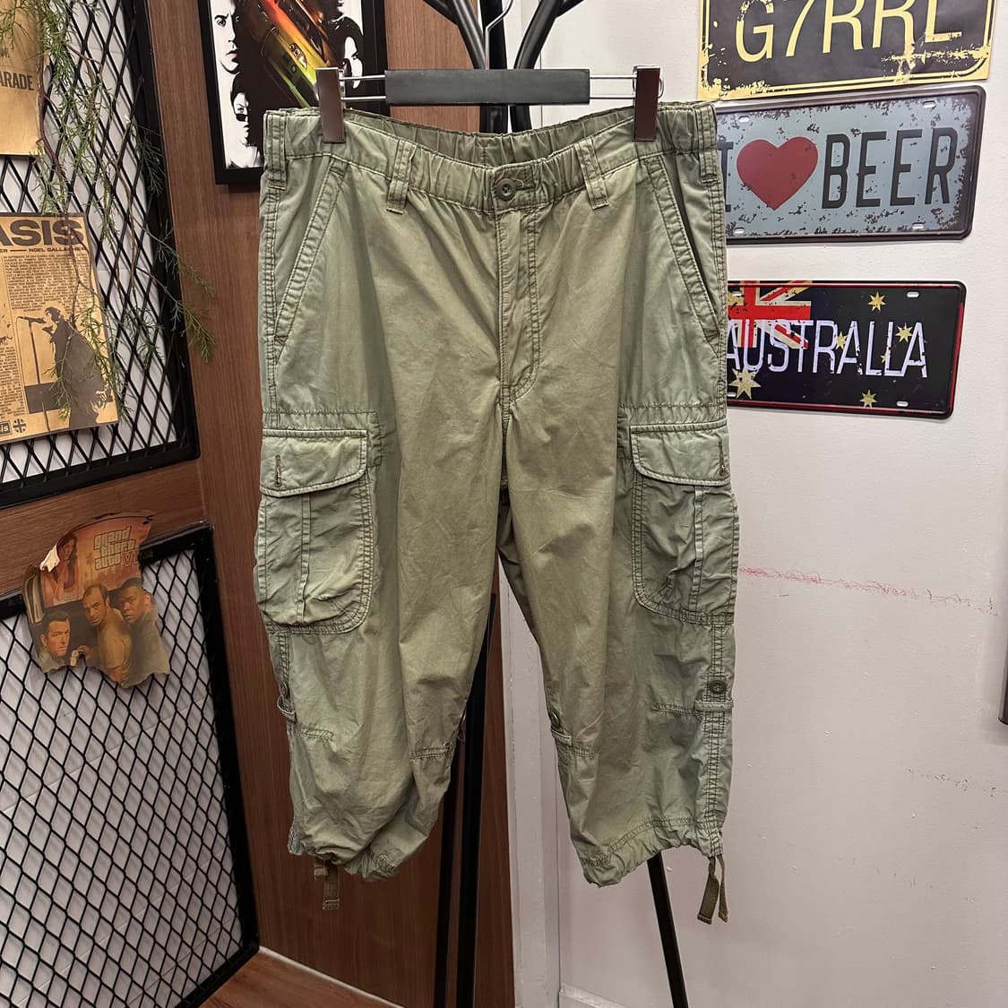 Khaki Y2K Cargo Capri Pants  상품이미지1
