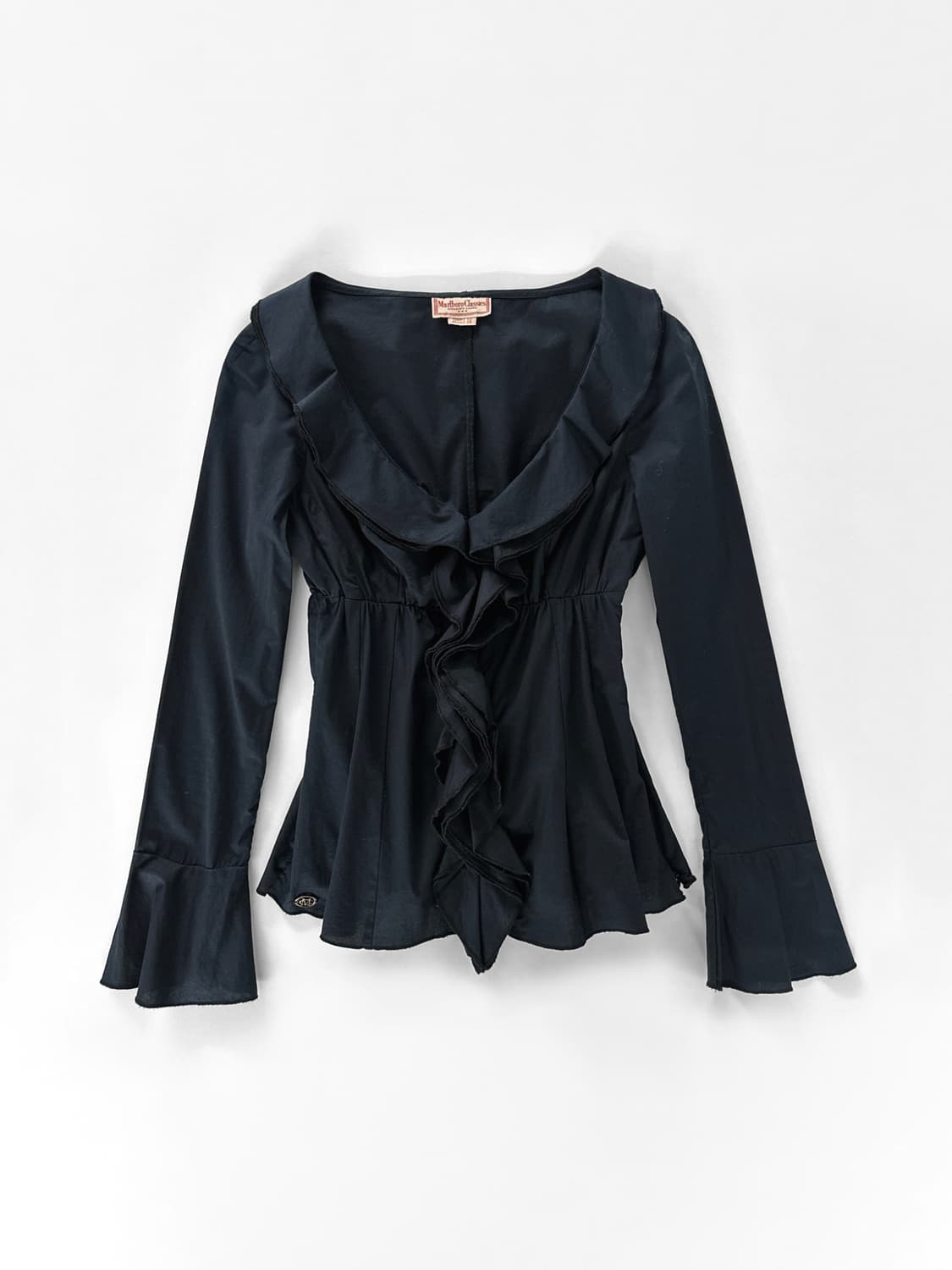 90~00s 빈티지 말보로 클래식 러플 타이 블라우스 상품이미지3