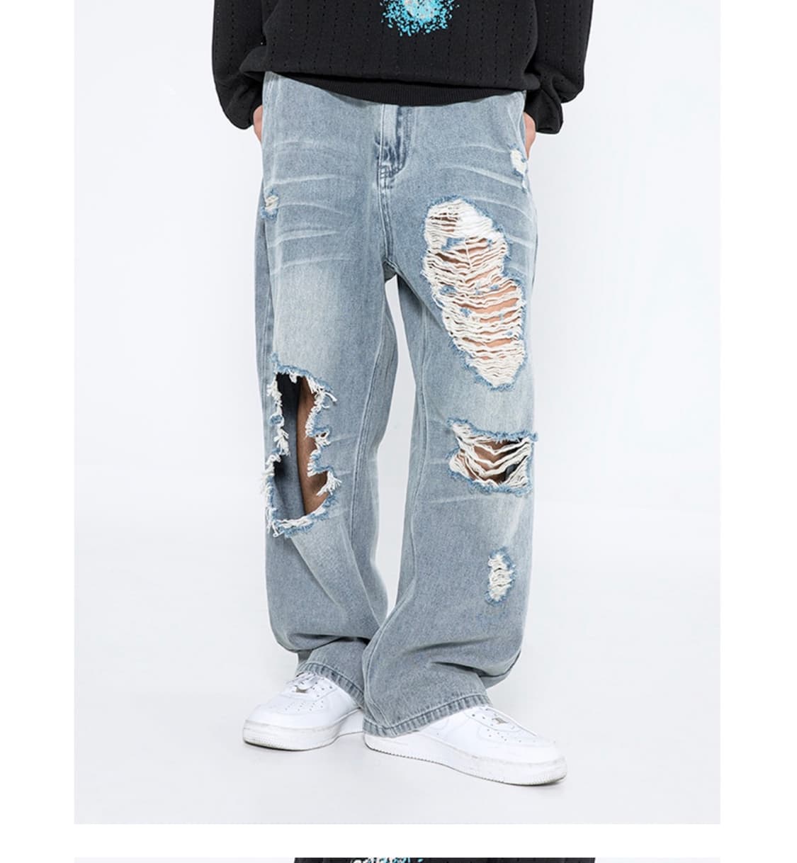 XTONZ DESTROYED DENIM PANTS 상품이미지1