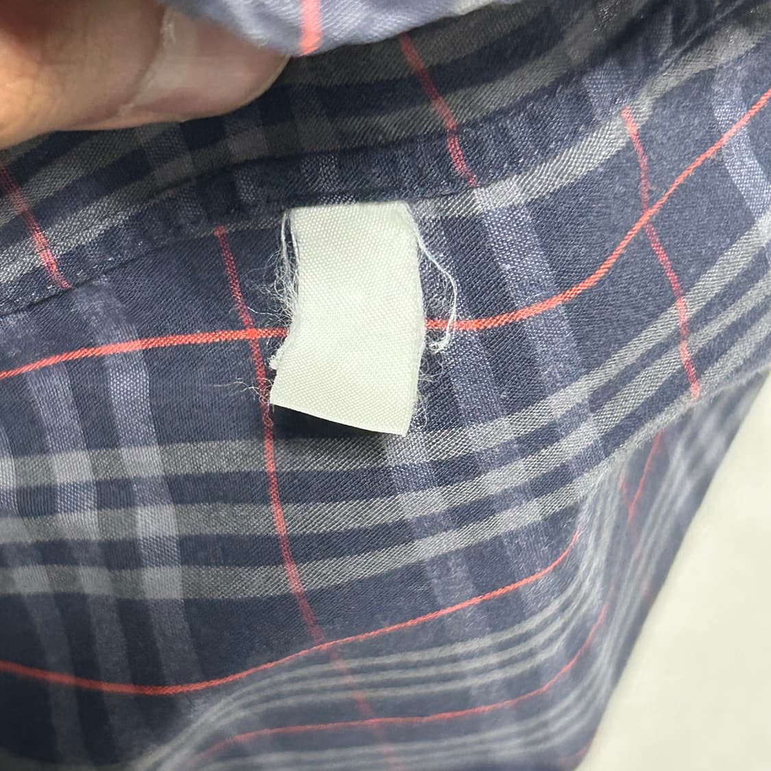 버버리 39(M) 노바체크 반팔 셔츠 네이비 상품이미지4