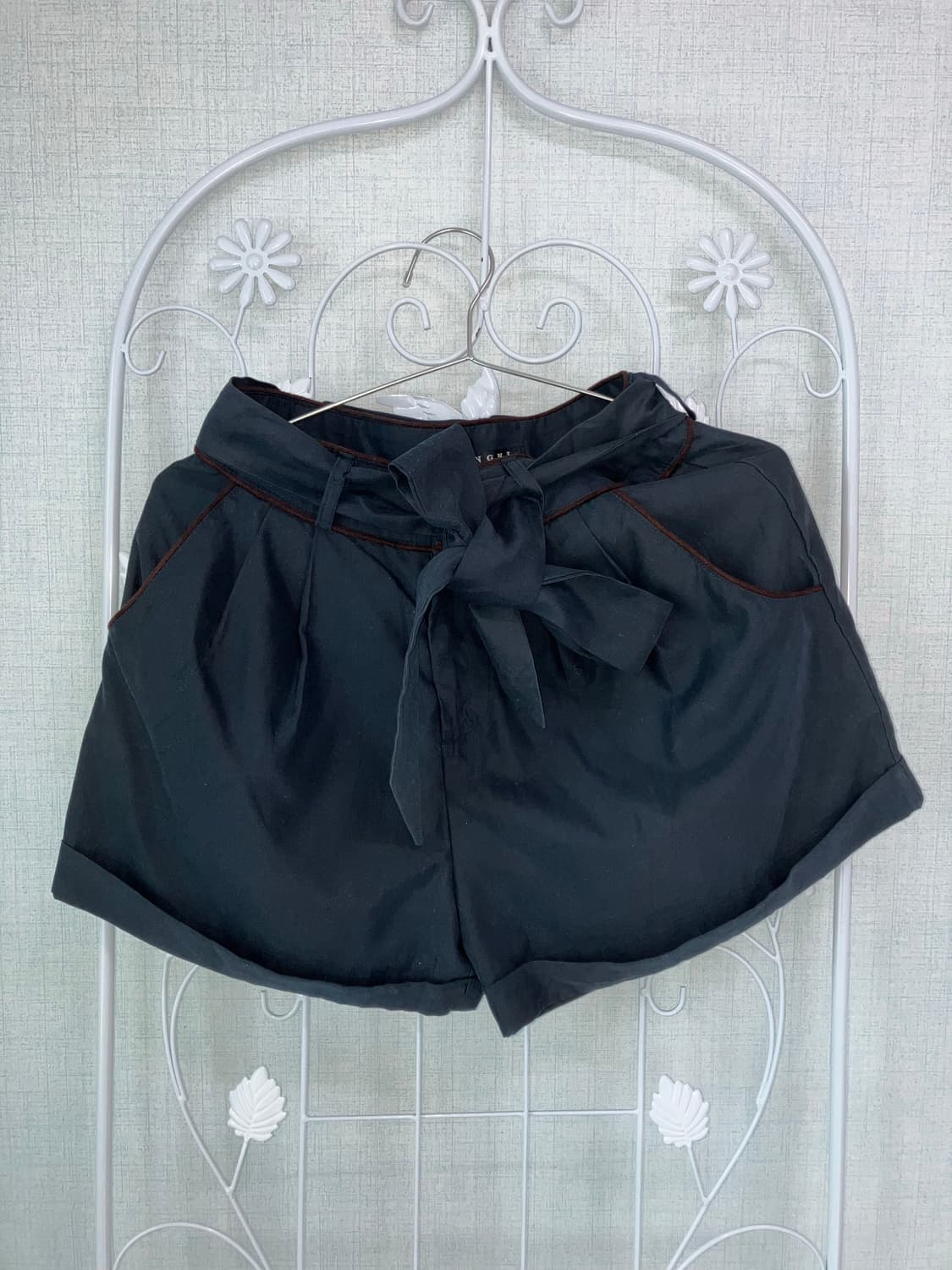 jpn vintage 블랙 리본 반바지 y2k 스트릿 갸루 펑키 fabr 상품이미지1