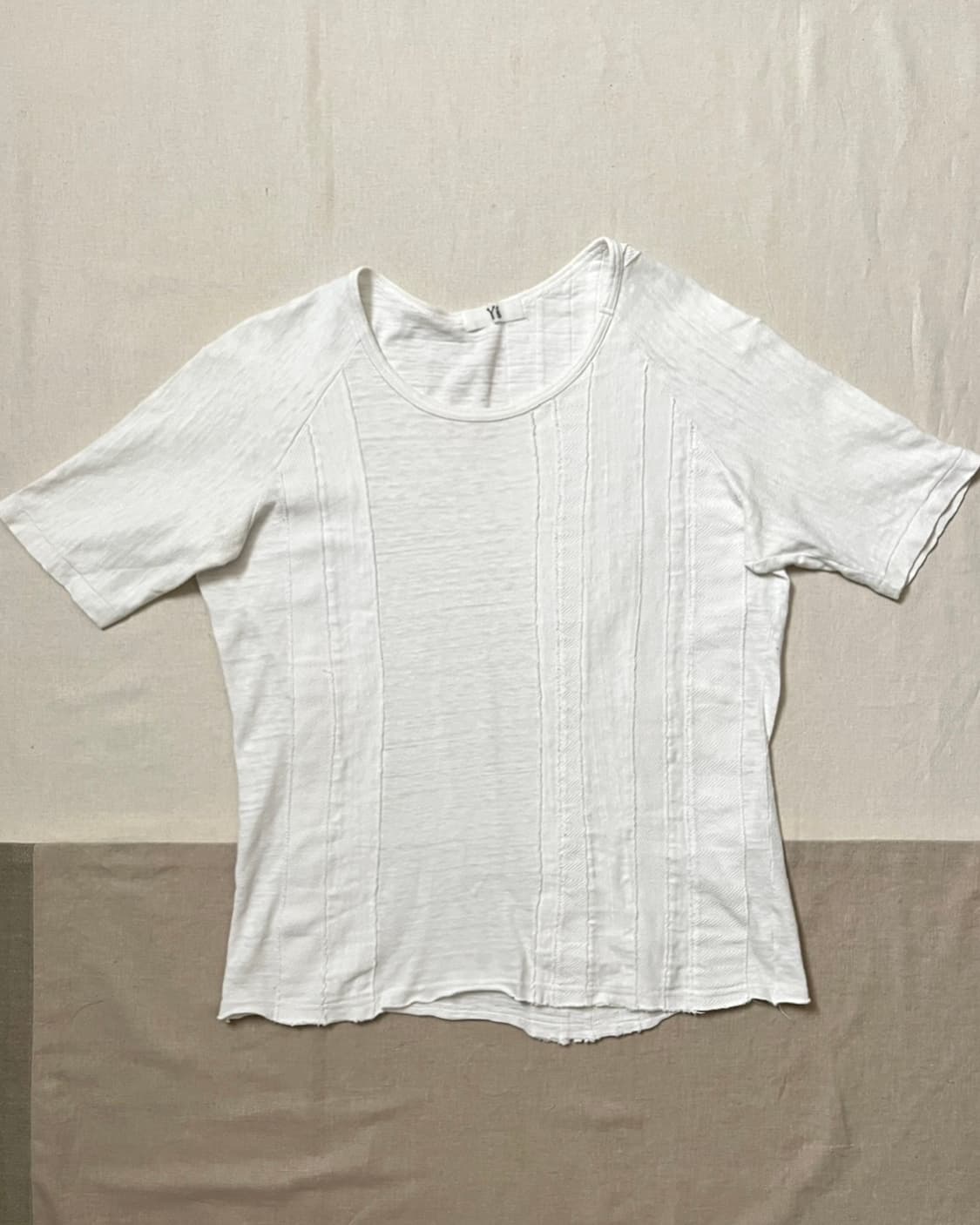 요지야마모토 텍스처 믹스 유넥 티셔츠 y’s yohji yamamoto 상품이미지1