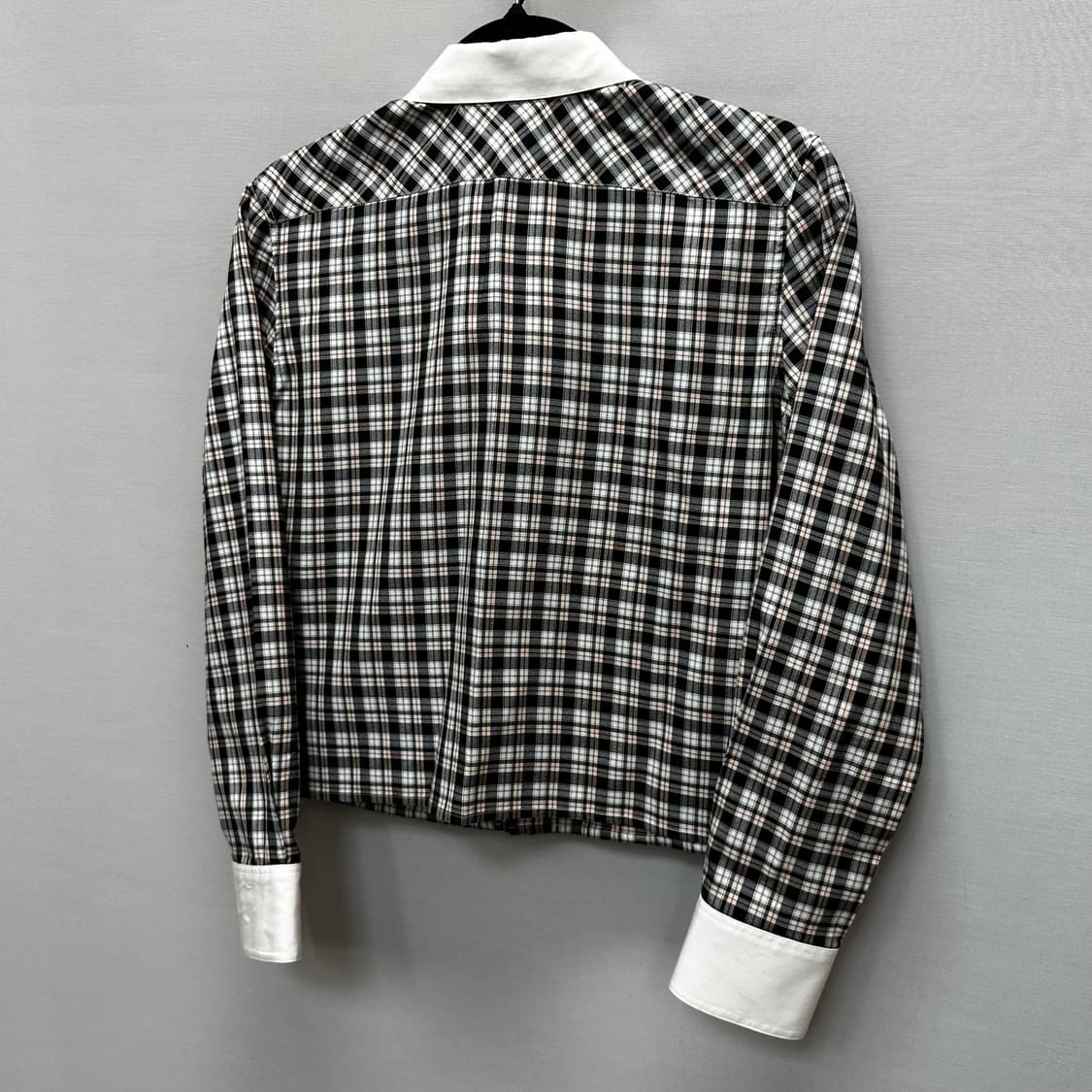 셀린느 크롭 체크 실크 셔츠 (55)  상품이미지5